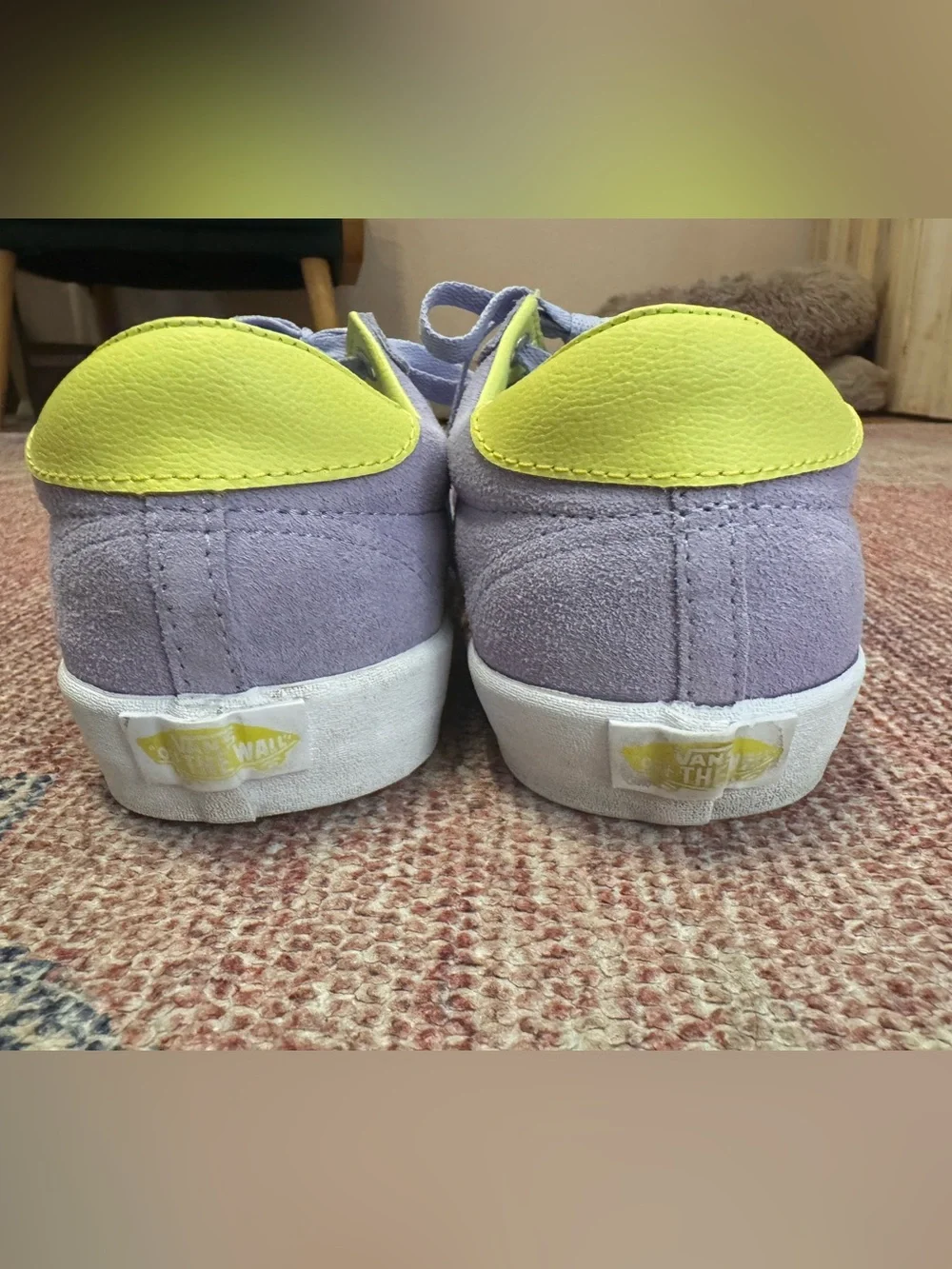 Vans sport low suede sneaker caramella lavender and neon green  size 7.5 women